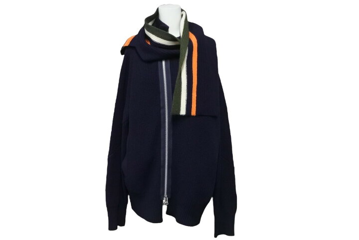 楽天市場】Sacai サカイ ニット ジップアップセーター トップス ラップ 