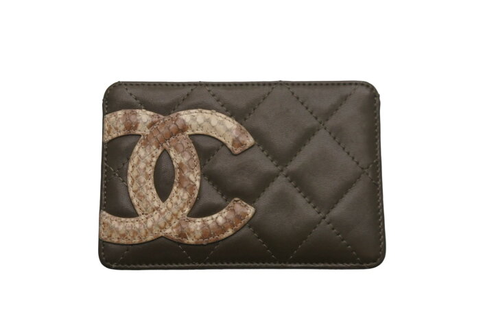 楽天市場】CHANEL シャネル カードケース カンボンライン パイソン  