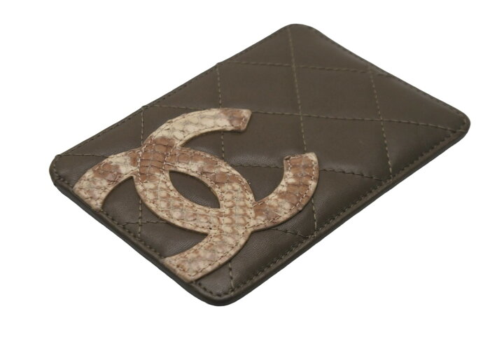 楽天市場】CHANEL シャネル カードケース カンボンライン パイソン  