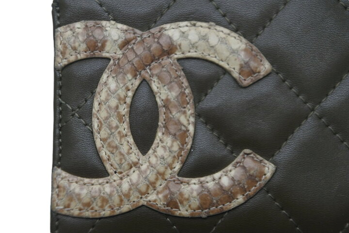 楽天市場】CHANEL シャネル カードケース カンボンライン パイソン 