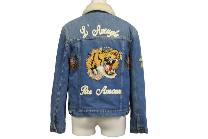 楽天市場】GUCCI グッチ ジャケット 18AW エンブロイダリーボアデニム 