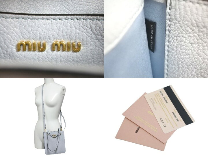 楽天市場】極美品 MIUMIU ミュウミュウ ショルダーバッグ 2WAY MADRAS 