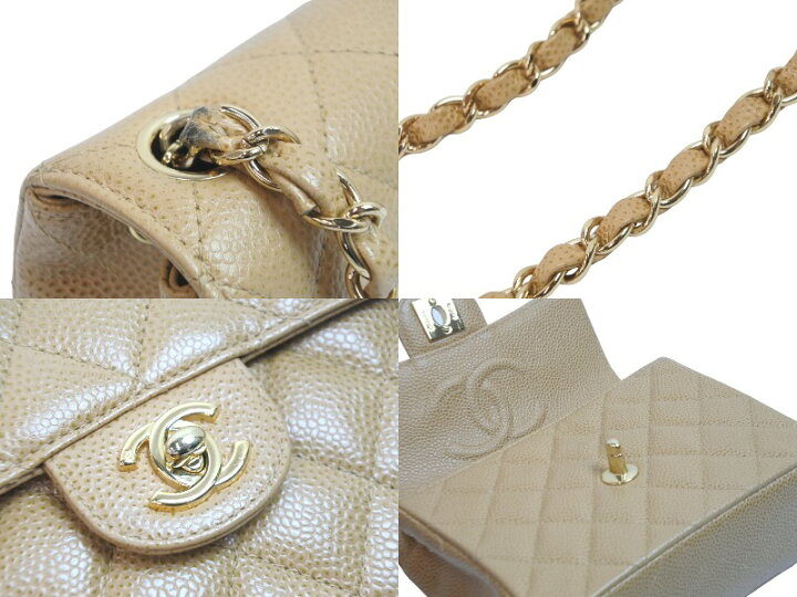 楽天市場】極美品 CHANEL シャネル ミニマトラッセ ベージュ キャビア 