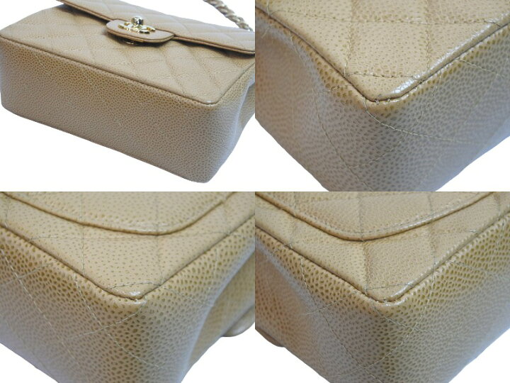 楽天市場】極美品 CHANEL シャネル ミニマトラッセ ベージュ キャビア