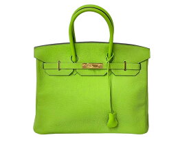 HERMES エルメス BIRKIN バーキン35 アップルグリーン ゴールド金具 トゴ ハンドバッグ □G刻印 中古 57862