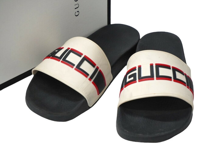 楽天市場】GUCCI グッチ ストライプ ラバー スライド サンダル  