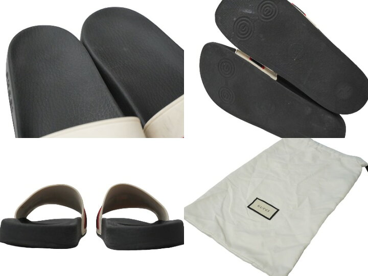 楽天市場】GUCCI グッチ ストライプ ラバー スライド サンダル  