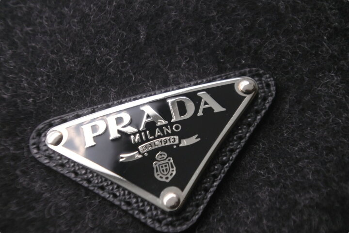 楽天市場】極美品 PRADA プラダ バケットハット ウール ロゴ 14038 