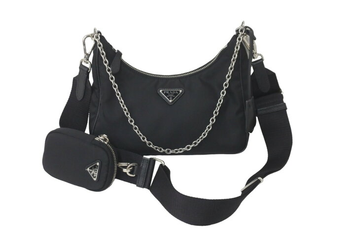楽天市場】PRADA プラダ ホーボー チェーン 2WAY ショルダーバッグ RE  