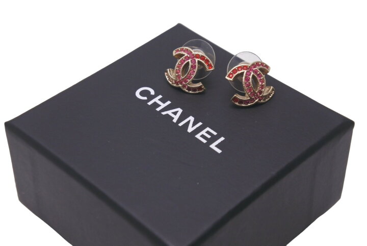 楽天市場】極美品 CHANEL シャネル ピアス ココマーク ラインストーン 