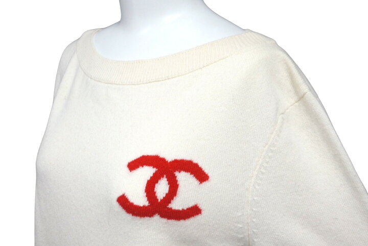楽天市場】CHANEL シャネル ラパウザ ニット ココマーク ロゴ ホワイト  