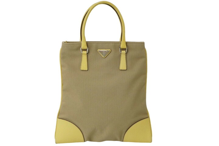 楽天市場】PRADA プラダ CANAPA + CINGHI ハンドバッグ イエロー 