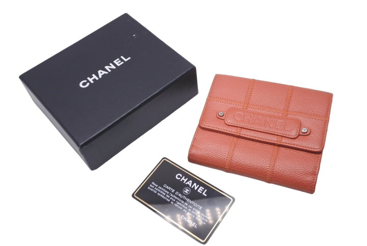 楽天市場】CHANEL シャネル チョコバー 三つ折り財布 10番台 レザー  