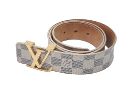 LOUIS VUITTON ルイヴィトン ベルト イニシャル ダミエ アズール サンチュール 34/85 M9609 ゴールド金具 良品 中古 60655