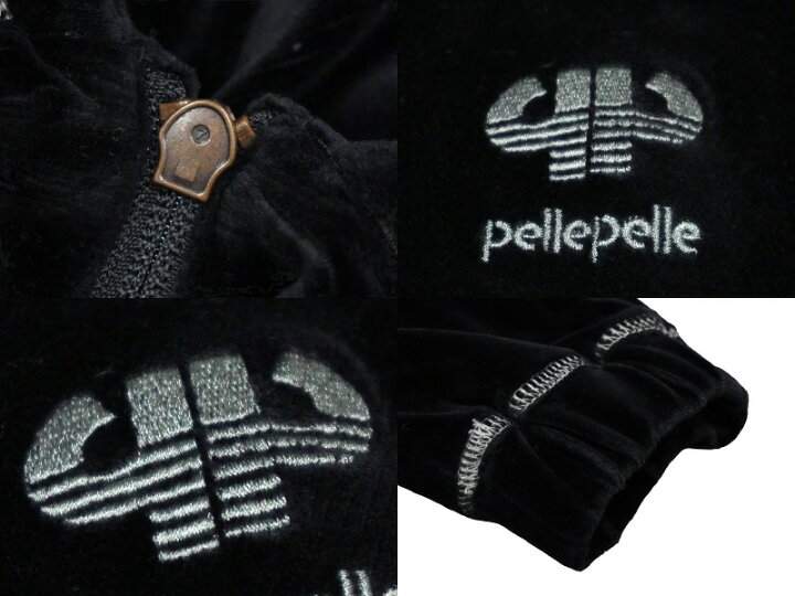 楽天市場】pellepelle ペレペレ ベロアセットアップ PPロゴ ブラック 