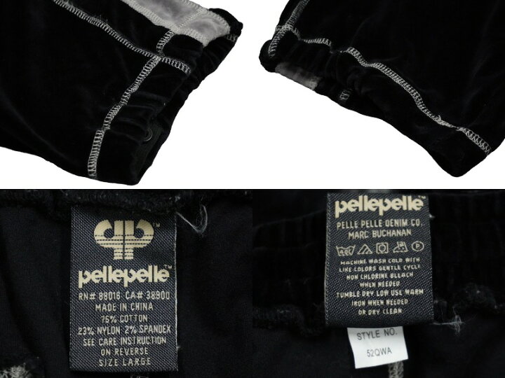 楽天市場】pellepelle ペレペレ ベロアセットアップ PPロゴ ブラック 