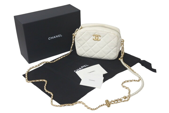楽天市場】CHANEL シャネル ショルダーバッグ ロゴパール付き チェーン 