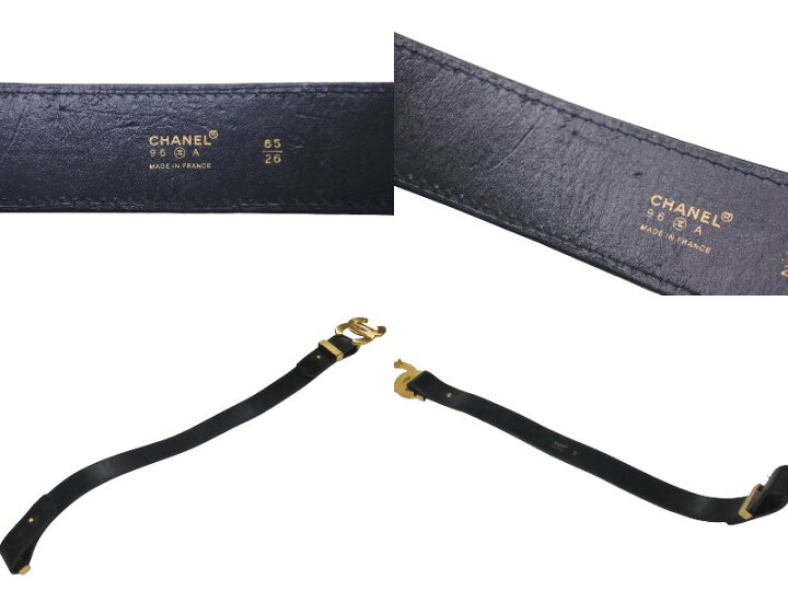 楽天市場】CHANEL シャネル ベルト ココマーク ブラック レザー サイズ 