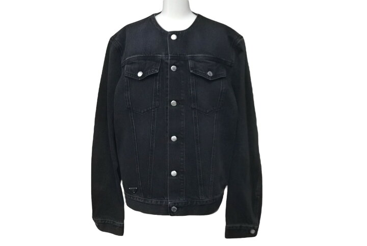 楽天市場】新品同様 PRADA プラダ 23SS ノーカラーデニムジャケット 