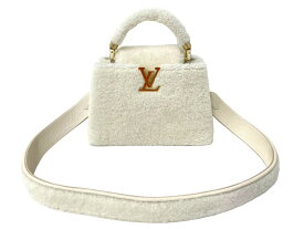 新品同様 LOUIS VUITTON ルイ ヴィトン ファーカプシーヌBB 2WAYショルダーバッグ M21089 ムートン レザー ホワイト 中古 61490