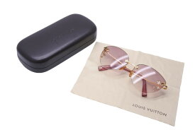 LOUIS VUITTON ルイヴィトン サングラス デスマヨ キャッツアイ M96026 パープル ゴールド金具 メタル 美品 中古 62682