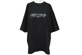 BALENCIAGA バレンシアガ スライムグラフィックロゴ 半袖Tシャツ 612966 2021SS 黒 ブラック 中古 63459