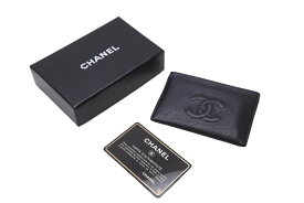 極美品 CHANEL シャネル ココマーク カードケース 15番台 キャビアスキン ブラック 中古 63686
