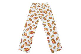 SAINT MICHAEL セントマイケル 22AW Pajamas Pants Pow ロゴ総柄 パジャマパンツ ホワイト SM-A22-0000-028 美品 中古 63061