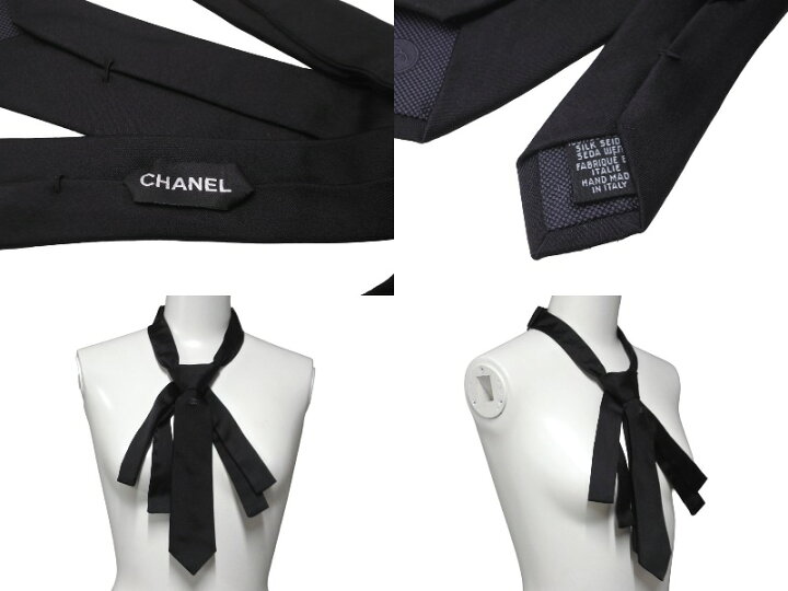 楽天市場】極美品 CHANEL シャネル ココマーク ネクタイ リボンタイ 