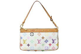 LOUIS VUITTON ルイヴィトン 村上隆 ポシェットアクセソワール マルチカラー ホワイト M92649 美品 中古 64109