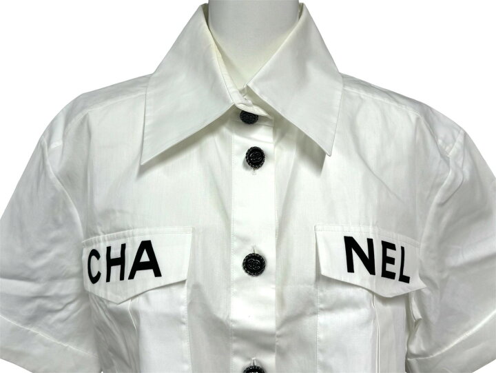楽天市場】CHANEL シャネル 半袖シャツ ココボタン ショート丈 ロゴ 