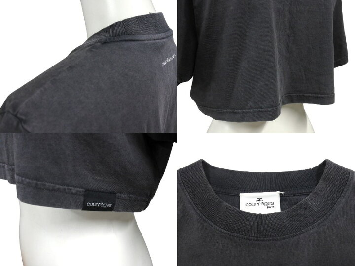 楽天市場】courreges クレージュ 半袖Tシャツ クロップド ショート丈 