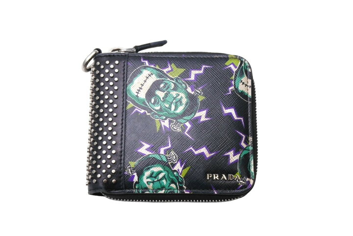楽天市場】PRADA プラダ 二つ折り財布 フランケンシュタイン スタッズ 
