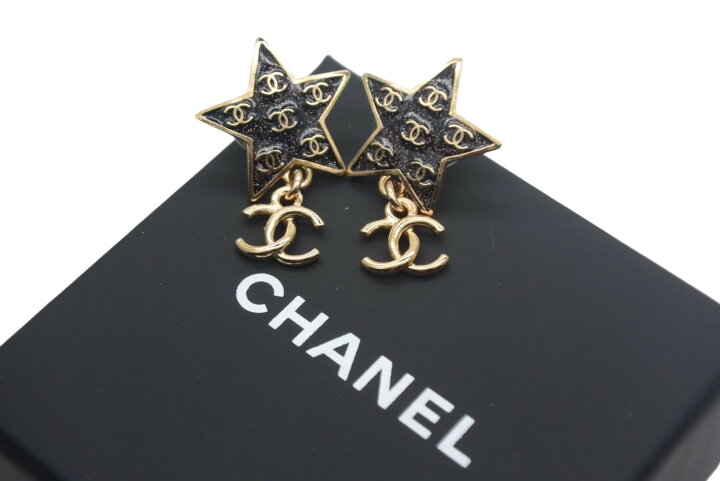 楽天市場】極美品 CHANEL シャネル ピアス ココマーク スター パープル 