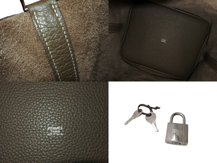 楽天市場】HERMES エルメス ピコタンロックGM ハンドバッグ エトゥープ 