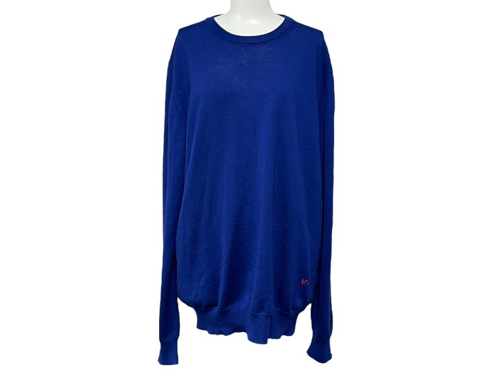 楽天市場】美品 ISAIA イザイア ウール ニット ブルー 青 刺繍 長袖  