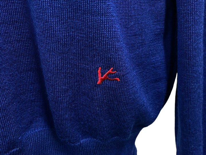 楽天市場】美品 ISAIA イザイア ウール ニット ブルー 青 刺繍 長袖  