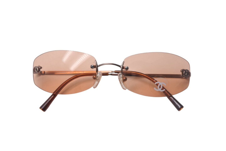 CHANEL Vintage sunglasses リムレス 4002 パープル