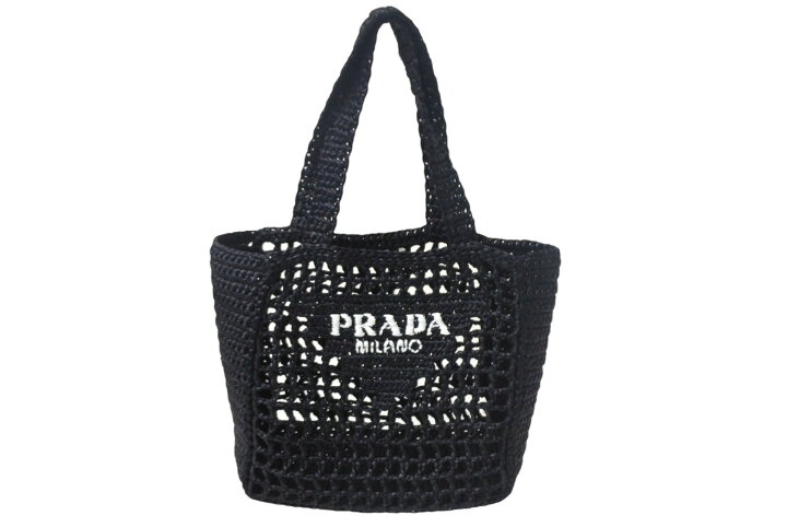 楽天市場】極美品 PRADA プラダ スモール ラフィア トートバッグ 