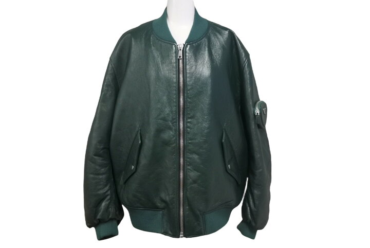 楽天市場】極美品 PRADA プラダ ナッパレザー ボンバージャケット 