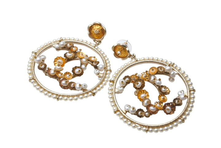 楽天市場】極美品 CHANEL シャネル ココマーク ピアス パール A18刻印 