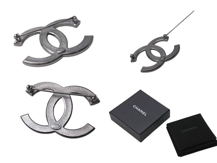 楽天市場】極美品 CHANEL シャネル DOUBLE C BROCHE ダブル C ブローチ 