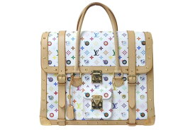 LOUIS VUITTON × 村上隆 ルイヴィトン ボストンバッグ サックジギャンティック M92057 ブロン マルチ ゴールド金具 美品 中古 4c075321