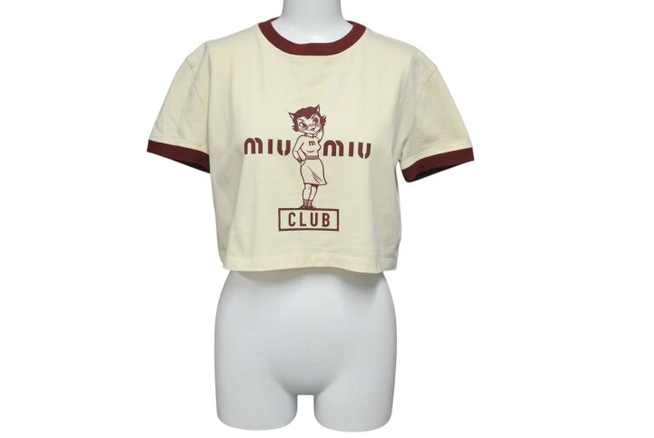 楽天市場】MIU MIU ミュウミュウ 22SS クロップドリンガー Tシャツ 