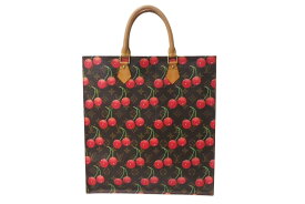 極美品 LOUIS VUITTON ルイヴィトン モノグラム チェリー サックプラ トートバッグ ブラウン M95010 村上隆 2005年春夏 中古 4b000288