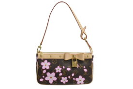 新品未使用 LOUIS VUITTON ルイヴィトン 村上隆 LV × TM モノグラム チェリーブロッサム ポシェット・アクセソワール ハンドバッグ M13666 中古 4b003665