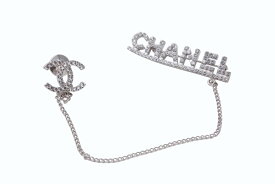 極美品 CHANEL シャネル ココマーク ブローチ 重量約12.1g 02P刻印 ブランドロゴ ラインストーン メタル シルバー クリア 中古 4b003968
