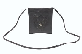 極美品 CHROME HEARTS クロムハーツ SQUARE POCKET BAG BS FLEUR スクエアポケット ショルダーバッグ BSフレア ブラック 中古 4b004340