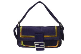 FENDI フェンディ マンマバケット ハラコ ワンショルダーバッグ パープル シルバー金具 イタリア製 美品 中古 4b004305