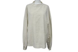 極美品 Christian Dior クリスチャンディオール ノーカラー バックボタンジャケット 393C665A5845 サイズ46 アイボリー 中古 4b004430